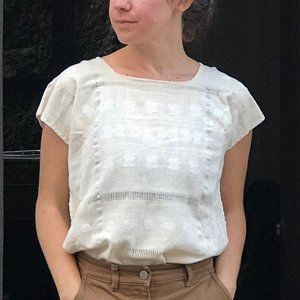 Hand-woven and embroidered Oaxacan Tunic Blouse